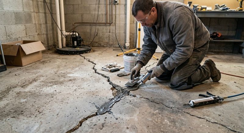 Cracked Basement Floor Repair in Hoboken, NJ