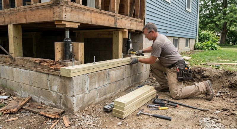 Sinking Foundation Repair in Carteret, NJ